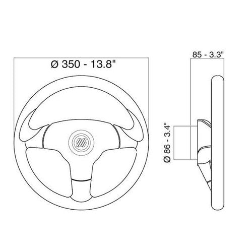 UFlex 3 Spoke Boat Steering Wheel