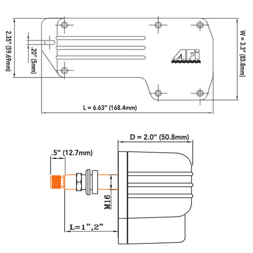 AFI 1000 Waterproof Wiper Motor w/ 2.5" Shaft