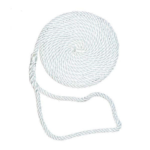 Aamstrand 3 Strand Twisted Nylon Dock Lines - White