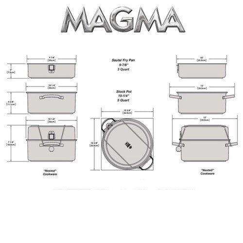 Magma 10 Piece Stainless Steel Nesting Induction Cookware