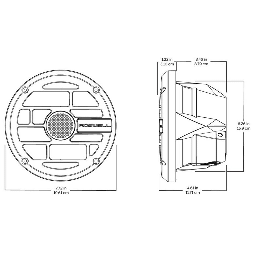 Roswell R Series 6.5 Marine Speakers - Anthracite Grille - 60W RMS  120W Peak Power [C920-1902]