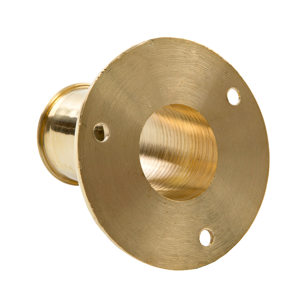 Whitecap Top Mount Flag Pole Socket - 1" ID - Polished Brass [S-5002BC]