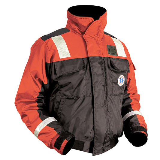 Mustang Classic Flotation Bomber Jacket w/Reflective Tape - Orange/Black - Large [MJ6214T1-33-L-206]