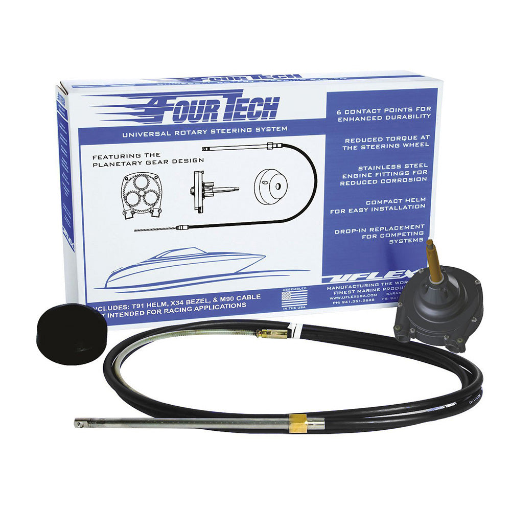 Uflex Fourtech 20' Black Mach Rotary Steering System w/Helm, Bezel  Cable [FOURTECHBLK20]