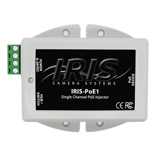 Iris Single Channel PoE Injector - 8-36VDC Input Voltage  48VDC Output [POE1]